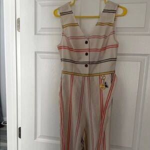 Ted Baker London Cream and Pink Jumpsuit with Wide-Leg Silhouette